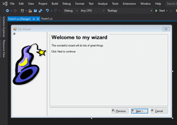 Visual Studio Wizard Form Editor