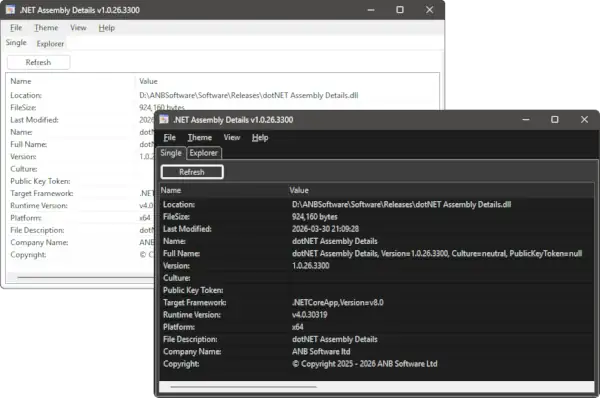 .NET Assembly Details Main Window